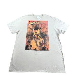 Indiana Jones Shirt Mens 2XL Beige Raiders of The Lost Ark Cotton Tan IJRA005MSC